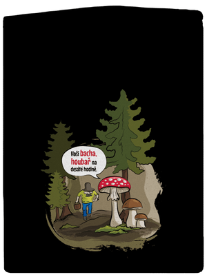 Bacha houbař pánská mikina na zip Black