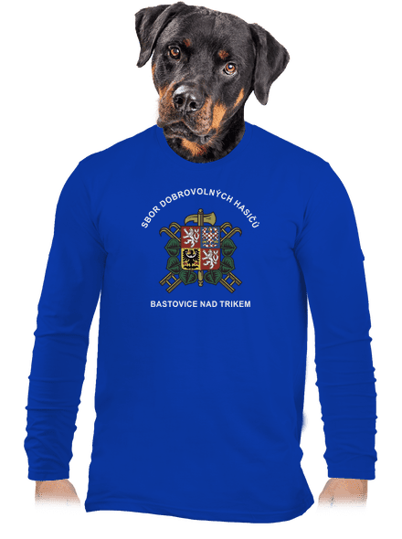Sbor dobrovolných hasičů s vlastním erbem obce pánské dlouhý rukáv Royal Blue