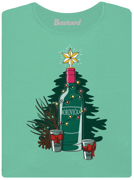 Vánoční borovička dámské tričko premium Mint Mal