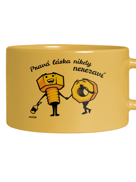 Pravá láska hrnek makronka Yellow Macaron