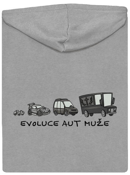 Evoluce aut muže pánská mikina na zip Light Melange