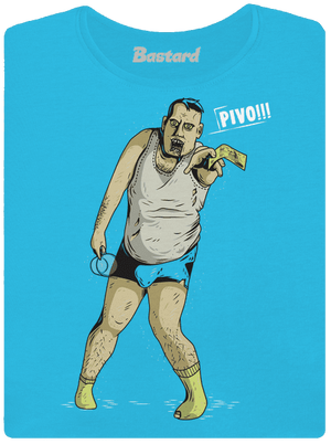 Beer zombie dámské tričko s lemem Blue Atol