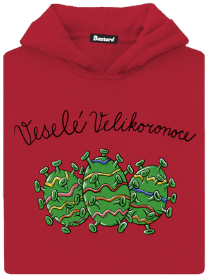 Veselé Velikoronoce dětská mikina klokanka Fire Red