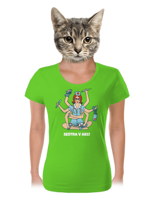 Sestra v akci dámské tričko Apple Green