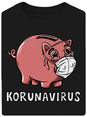 Korunavirus v kasičce unisex tričko oversized Black
