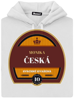 Pivní etiketa dámská mikina klokanka White