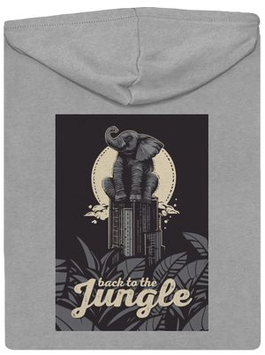 Back to the jungle pánská mikina na zip Light Melange