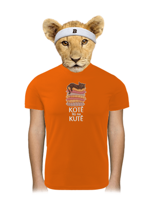 Kotě šlo na kutě dětské sportovní tričko Neon Orange