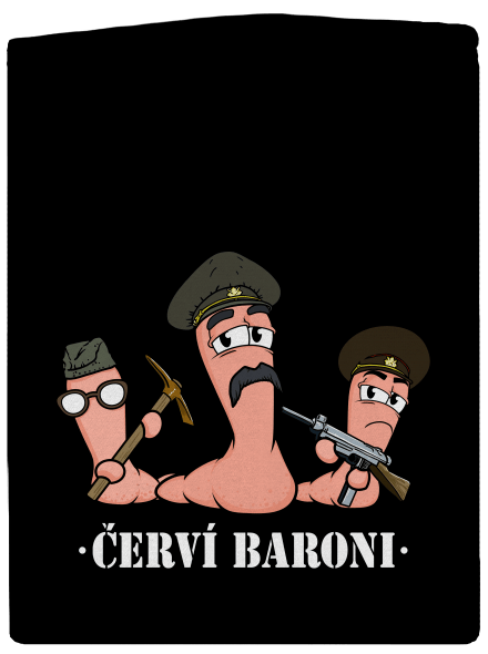 Červí baroni pánská mikina na zip Black