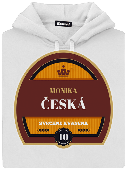 Pivní etiketa dámská mikina klokanka White