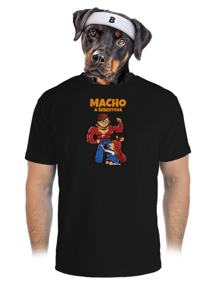 Macho a Šebestová pánské sportovní tričko Black