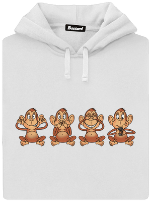 Opička s mobilem dámská mikina klokanka White