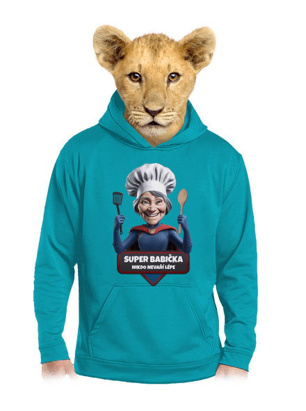 Super babička dětská mikina klokanka Hawaiian Blue