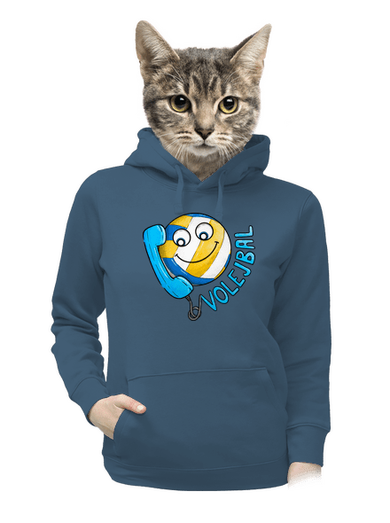 Volejbal dámská mikina klokanka Denim