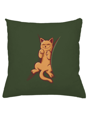 Spící kotě polštář Olive Green