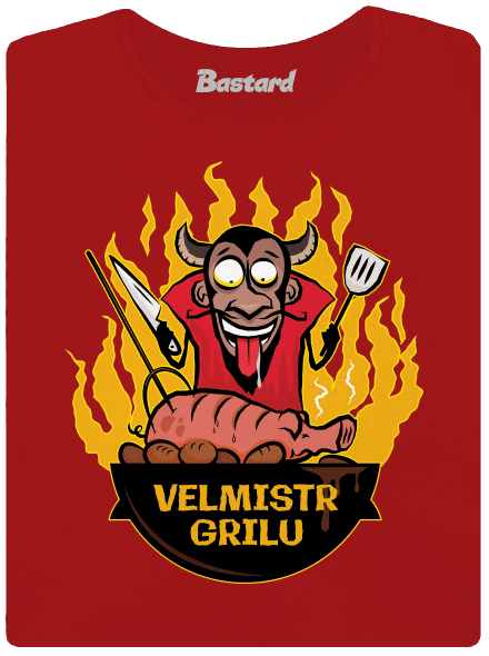 Velmistr grilu dámské tričko s lemem Red Mal