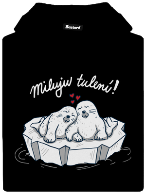 Miluju tulení dámská mikina klokanka Black