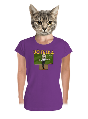 Učitelka v září dámské tričko premium Purple