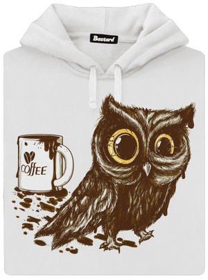 Sova na kofeinu dámská mikina klokanka White