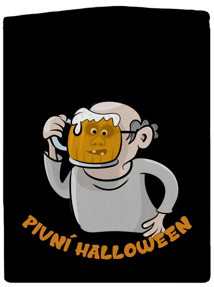 Pivní Halloween pánská mikina na zip Black