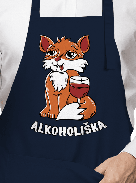 Vínová Alkoholiška zástěra Navy