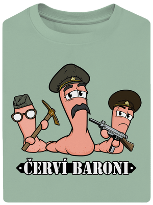 Červí baroni unisex tričko oversized Sage