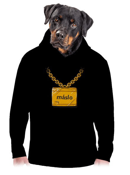 Máslo pánská mikina klokanka Black