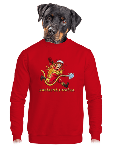 Zapálený hasič a hasička unisex mikina bez kapuce Red