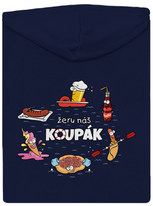 Český koupák pánská mikina na zip Navy