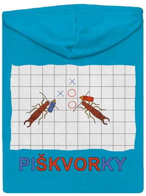 Škvoří piškvorky dámská mikina na zip Blue Atol