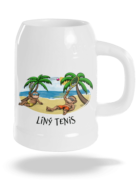 Líný tenis půllitr White