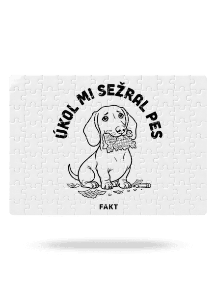 Úkol sežral pes puzzle White