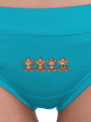 Opička s mobilem dámské kalhotky Turquoise