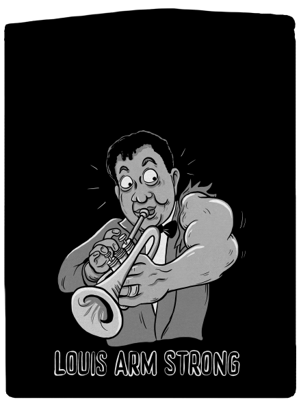 Louis Armstrong pánská mikina na zip Black