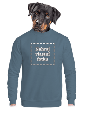 Vlastní potisk unisex mikina bez kapuce Nordic Blue