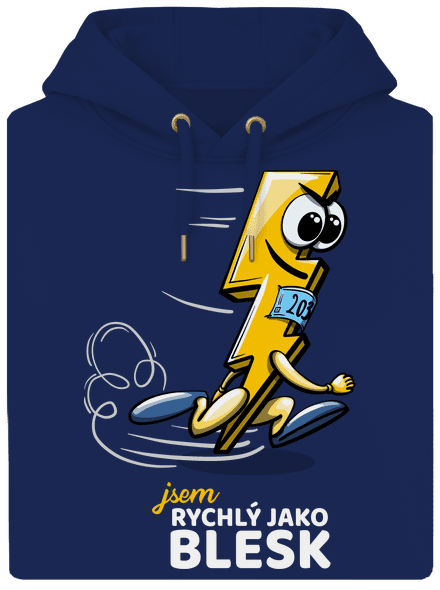Rychlý jako blesk unisex mikina premium Navy