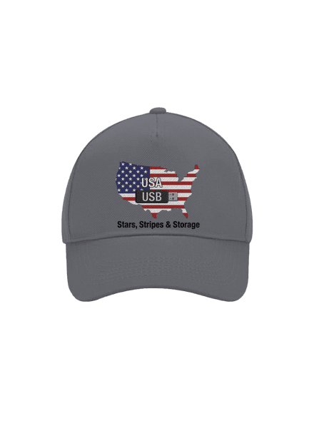 USA a USB kšiltovka baseballka Graphite grey