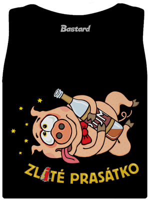 Zlité prasátko dámské tílko klasické Black