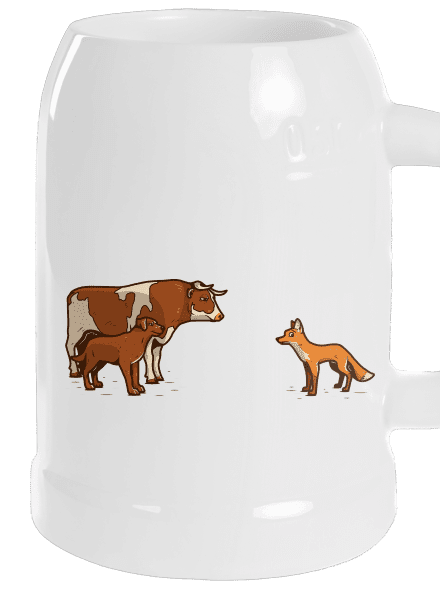 Vůl, pes a vulpes půllitr White