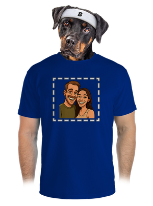 Karikatura z vlastní fotky pánské sportovní tričko Royal Blue Mal