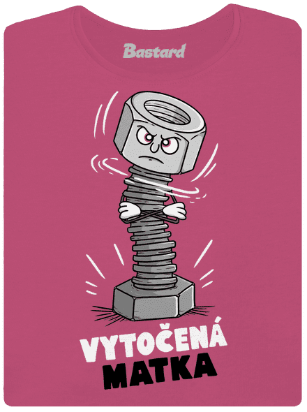 Vytočená matka dámské tričko s lemem Magenta