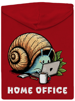 Šnekův home office pánská mikina na zip Red