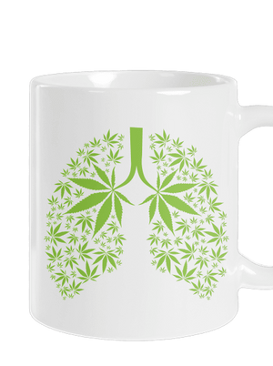 Ganja plíce klasický hrnek White
