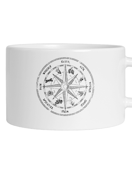 Alkoholický kompas hrnek makronka White