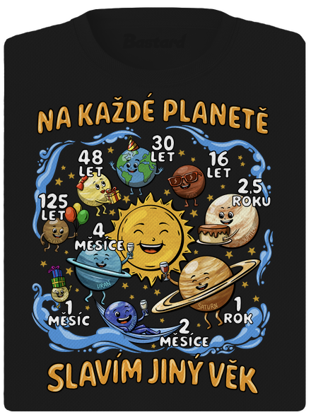 Věk na planetách dámské sportovní tričko Black