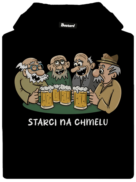 Starci na chmelu pánská mikina klokanka Black