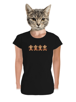 Opička s mobilem dámské tričko premium Black