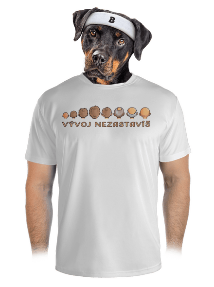 Vývoj nezastavíš pánské sportovní tričko White