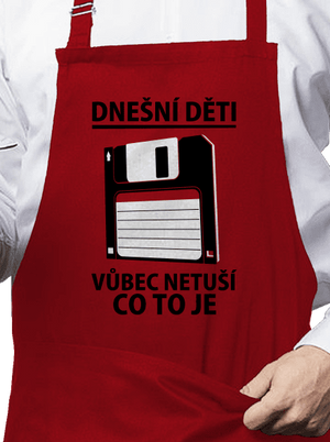 Disketa zástěra Red