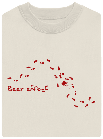 Beer effect unisex mikina bez kapuce Off White